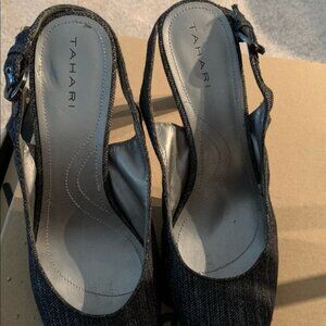 Denim 3.5 inch heels size 8.5